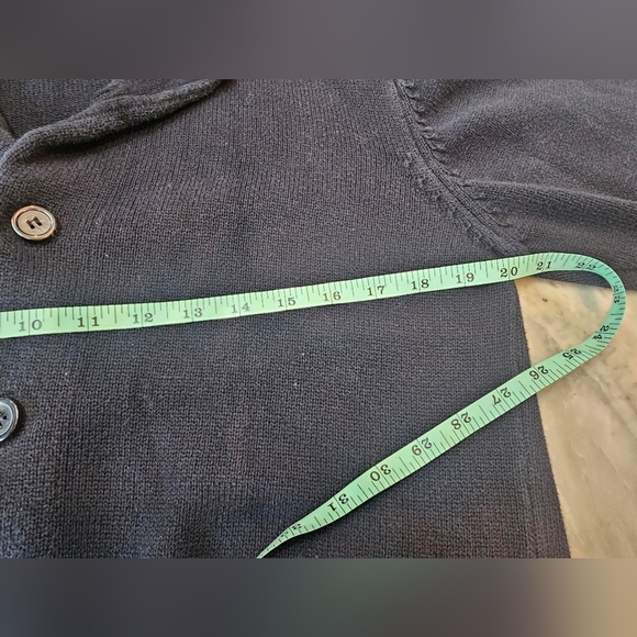 Oscar De La Renda Navy Blue Button Front Cardigan Sweater Large - Picture 9 of 11